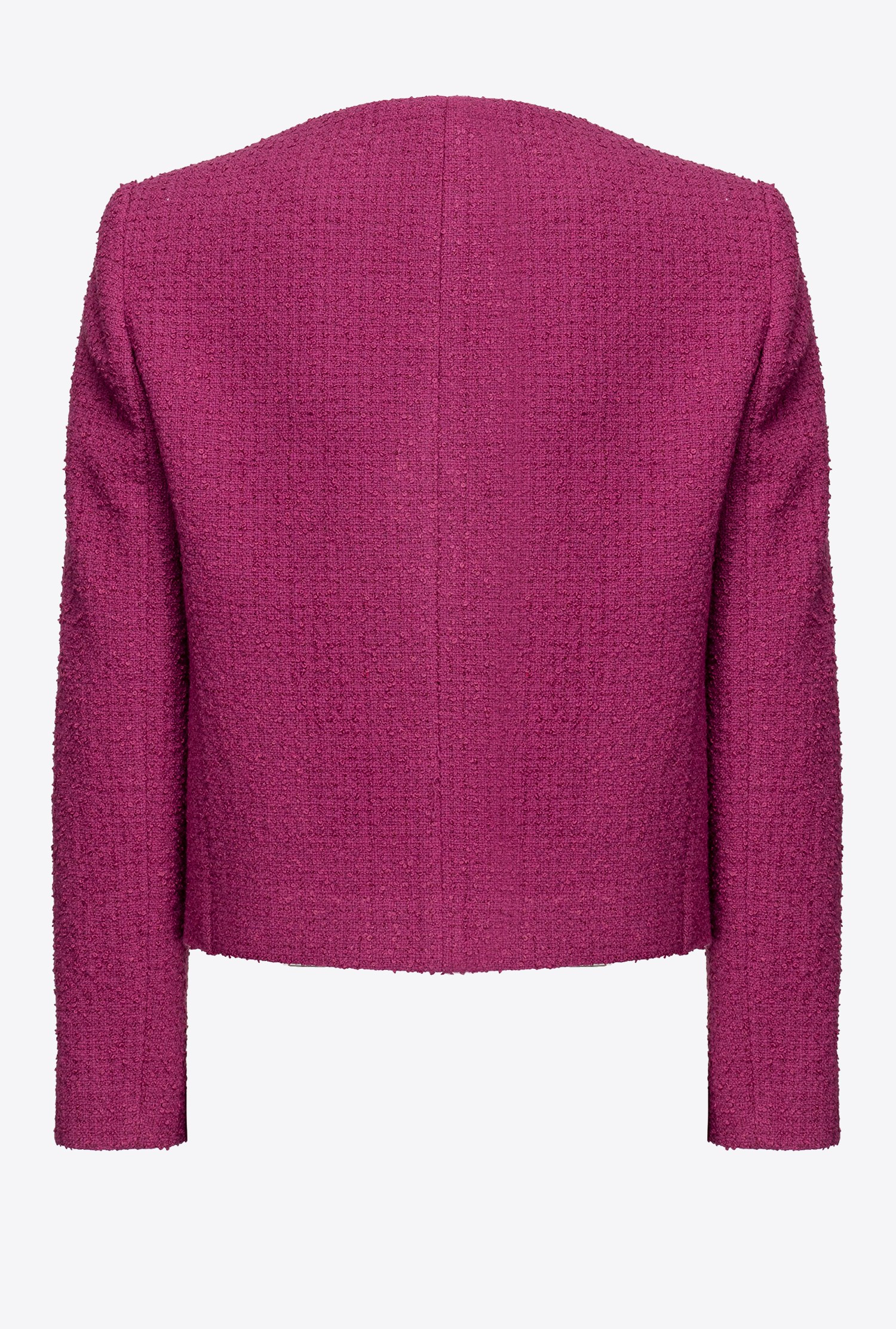 Short basketweave bouclé jacket