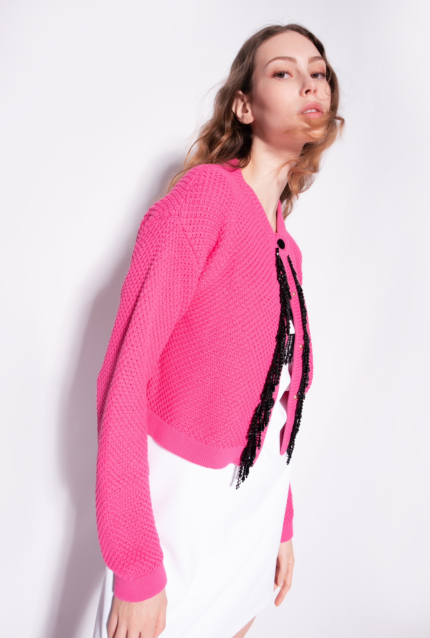 Cardigan with bead detailing