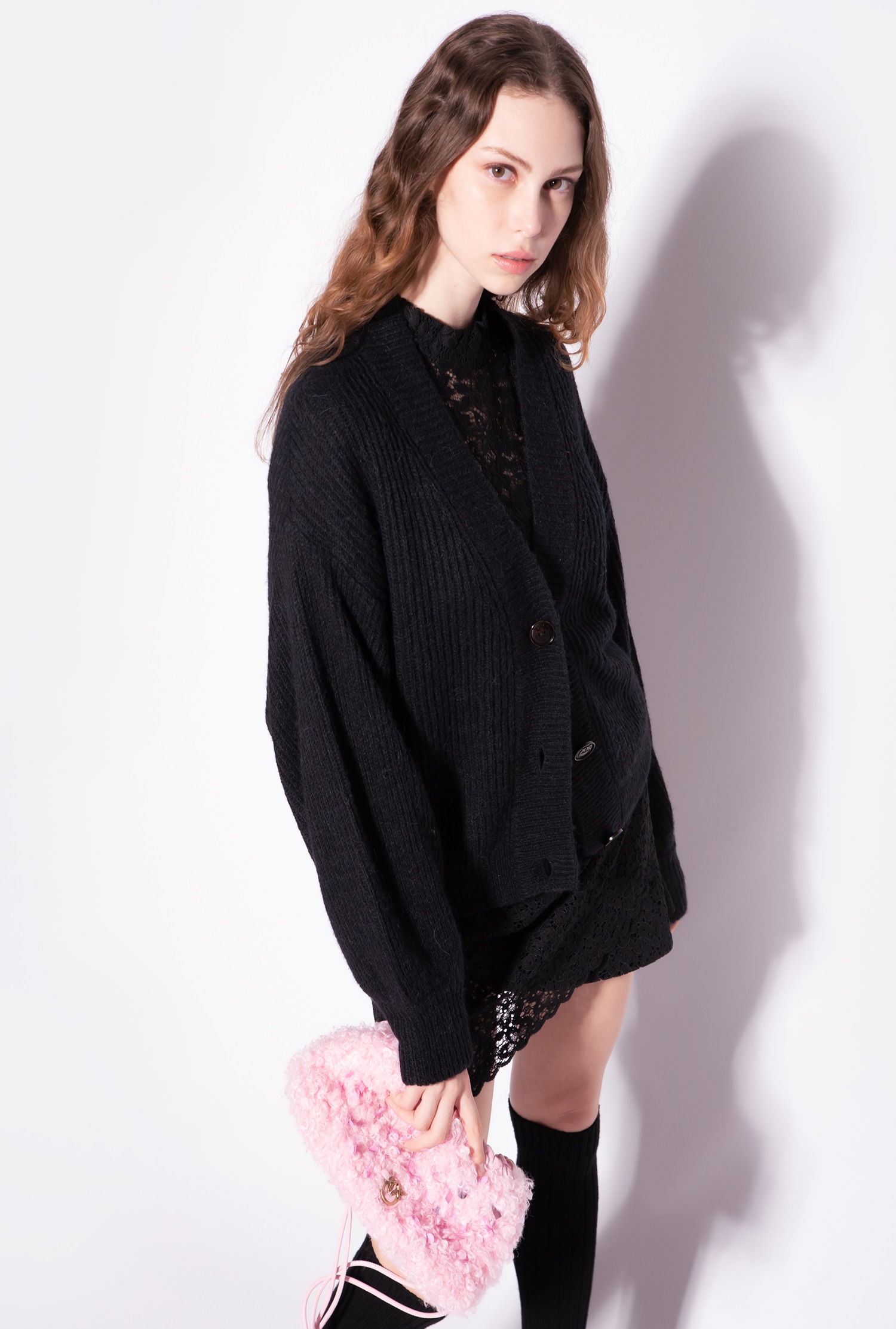 Cropped rib-knit cardigan