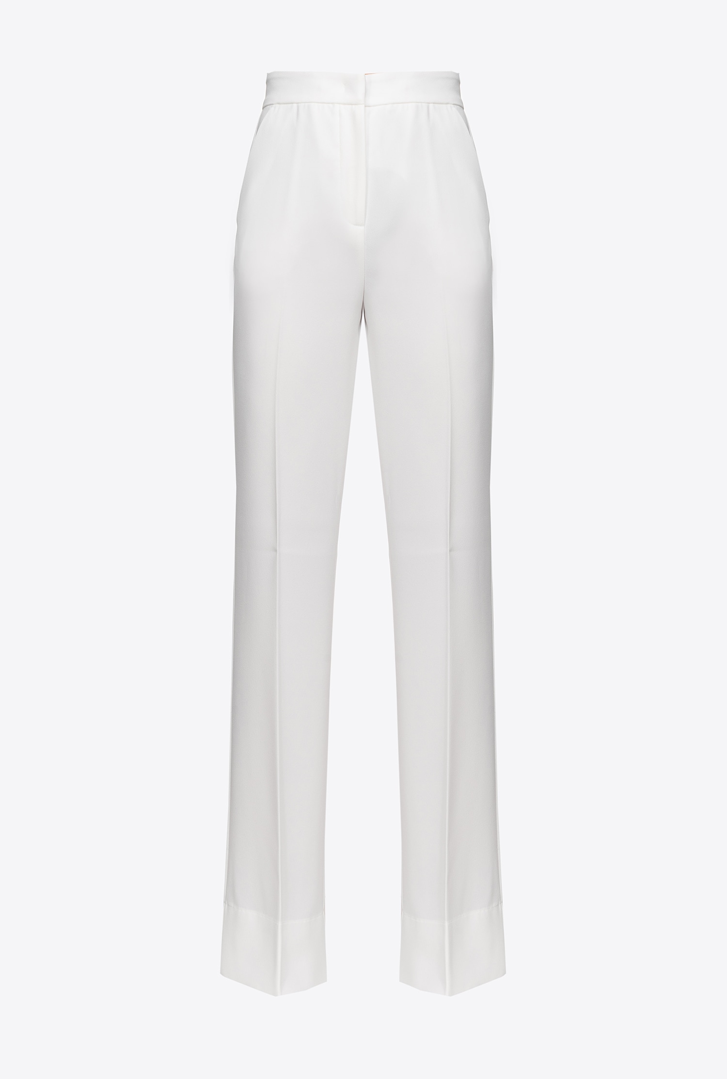 Flared poly crepe trousers