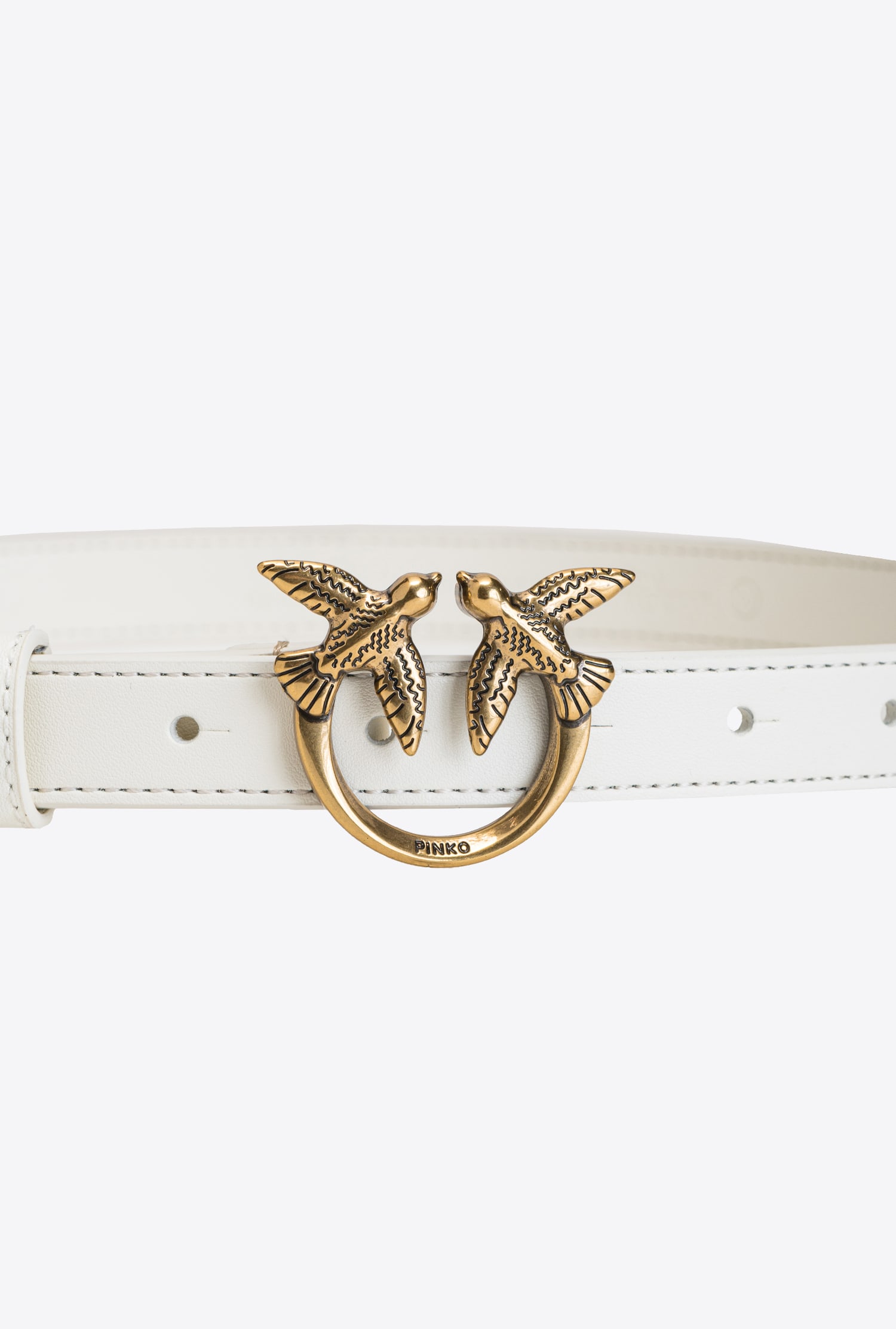 Love Birds thin leather belt