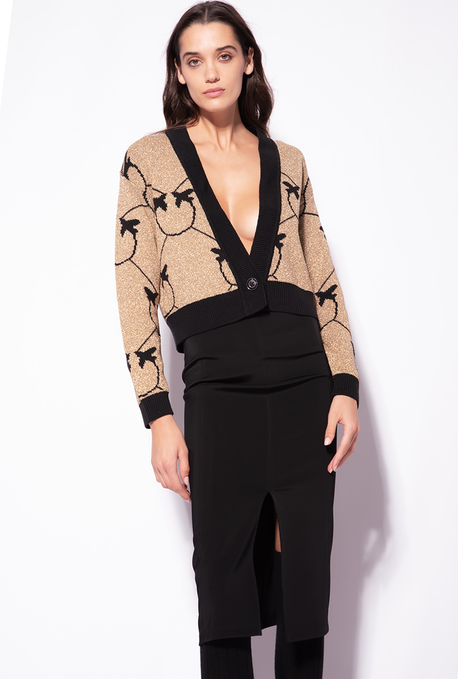 Cropped Monogram jacquard cardigan