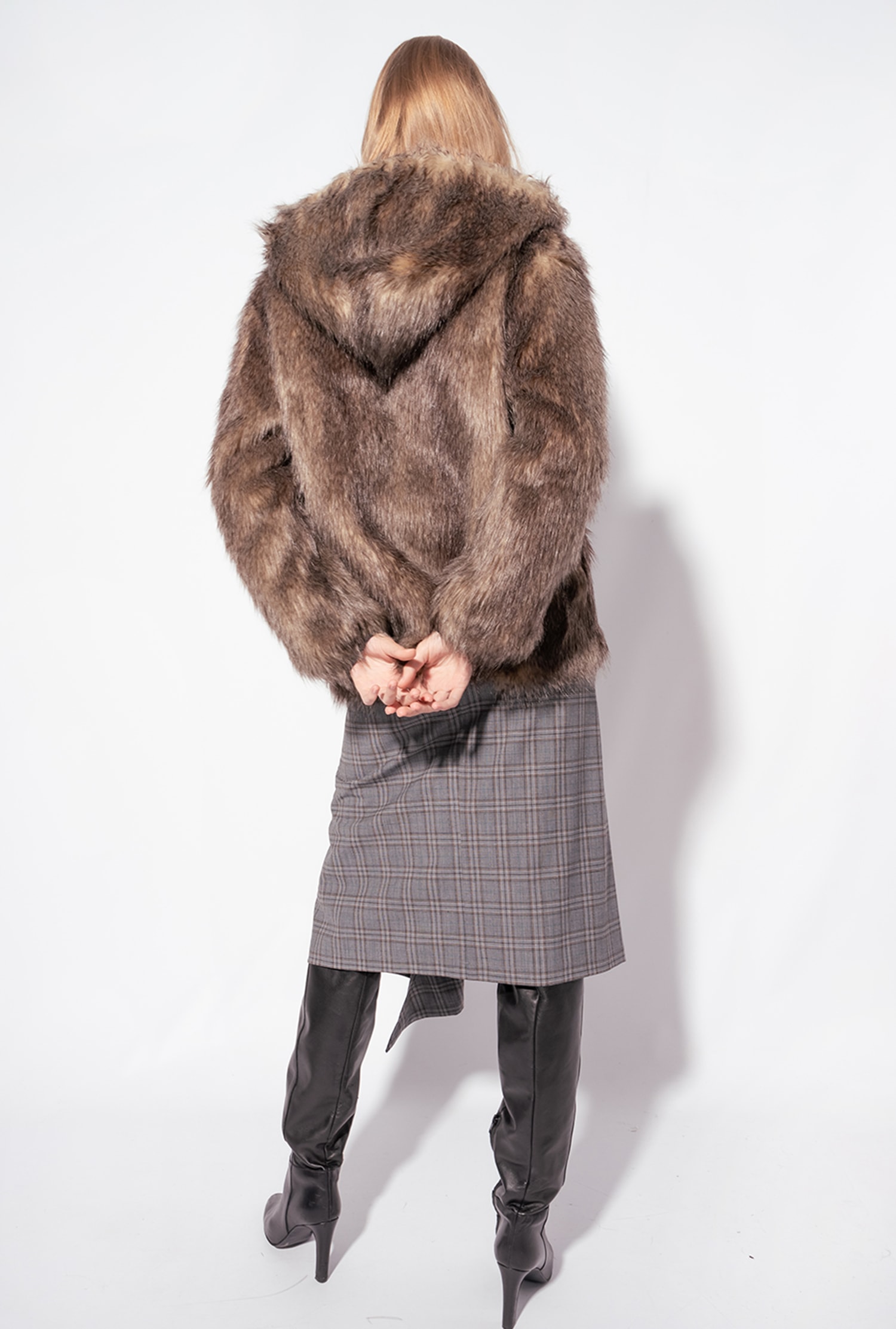 Faux fur bomber jacket