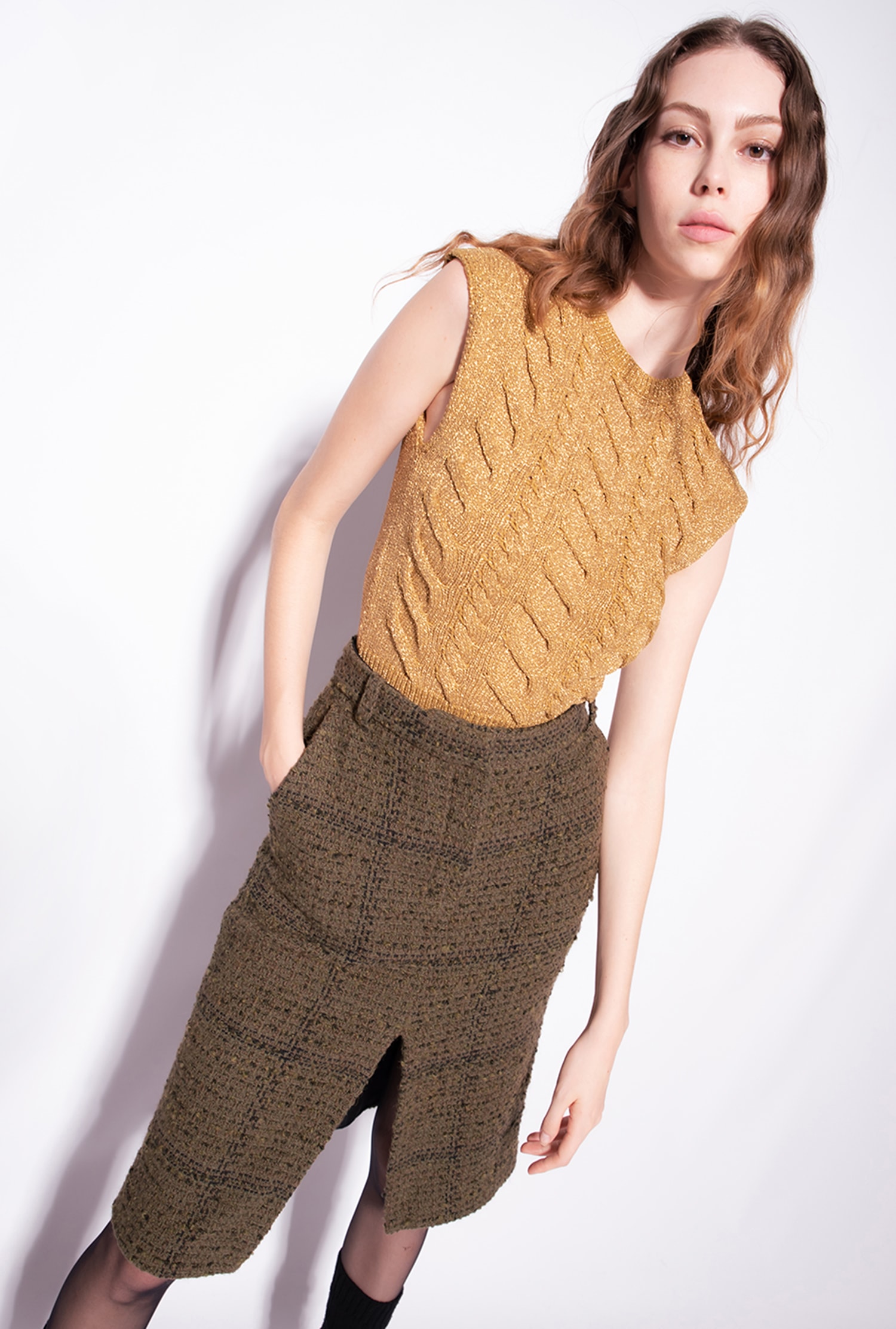 Knit lurex vest