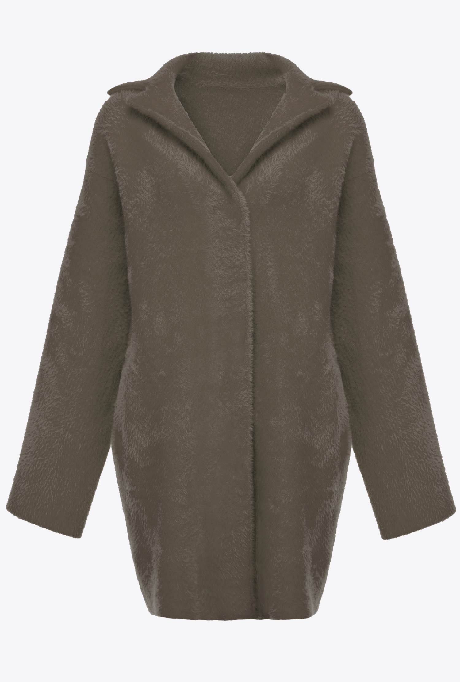 Faux fur cocoon coat