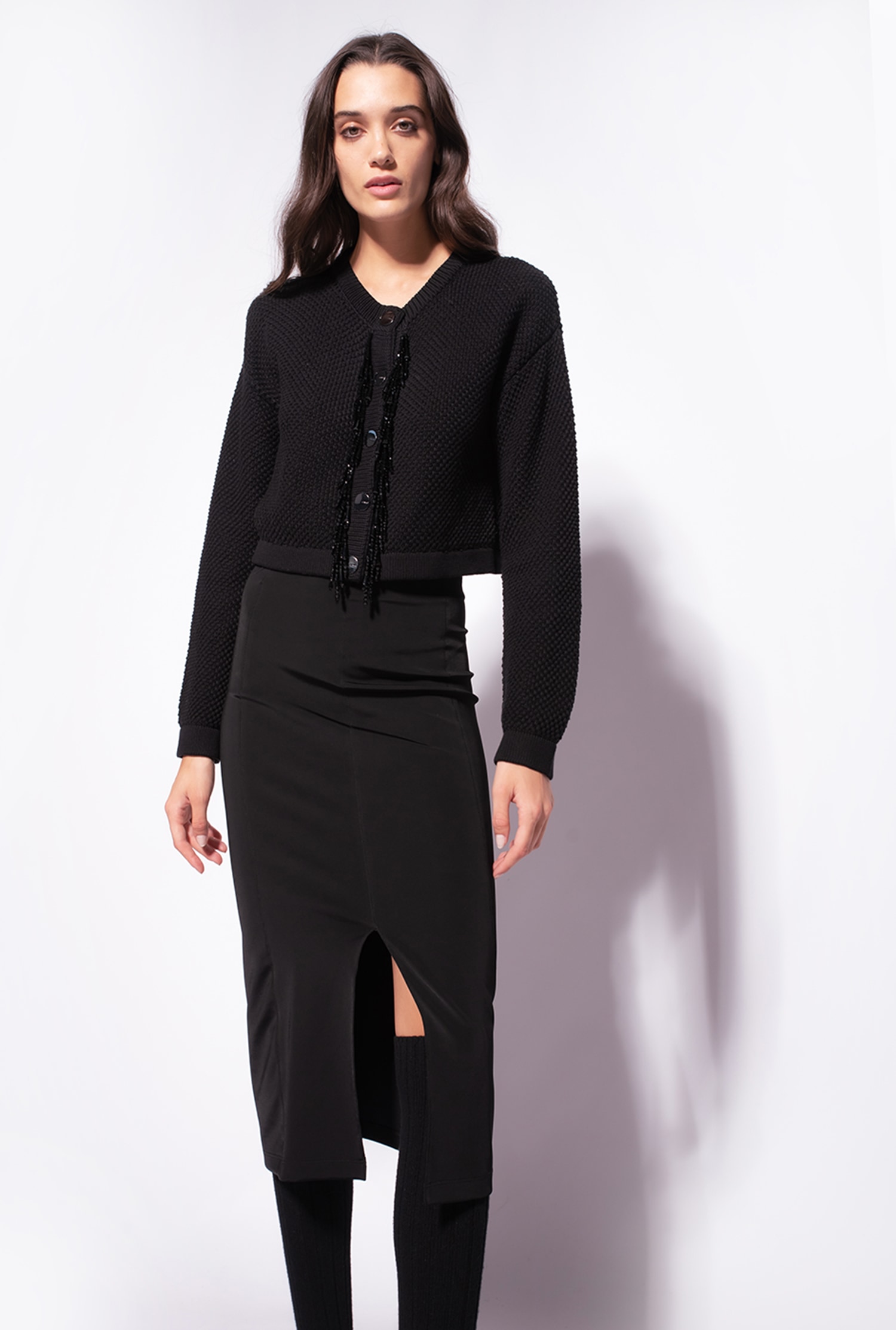 Cardigan with bead detailing