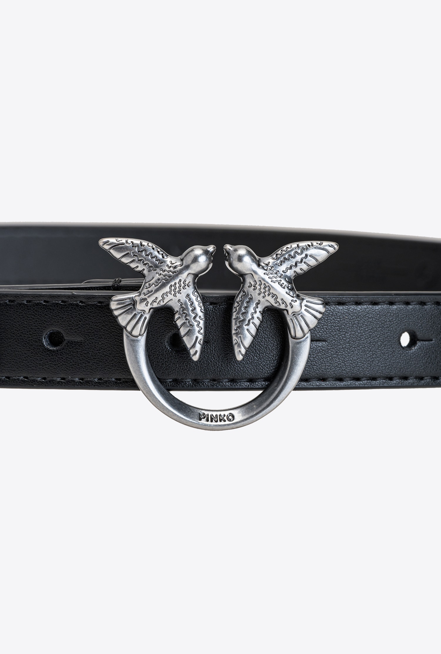 Love Birds thin leather belt