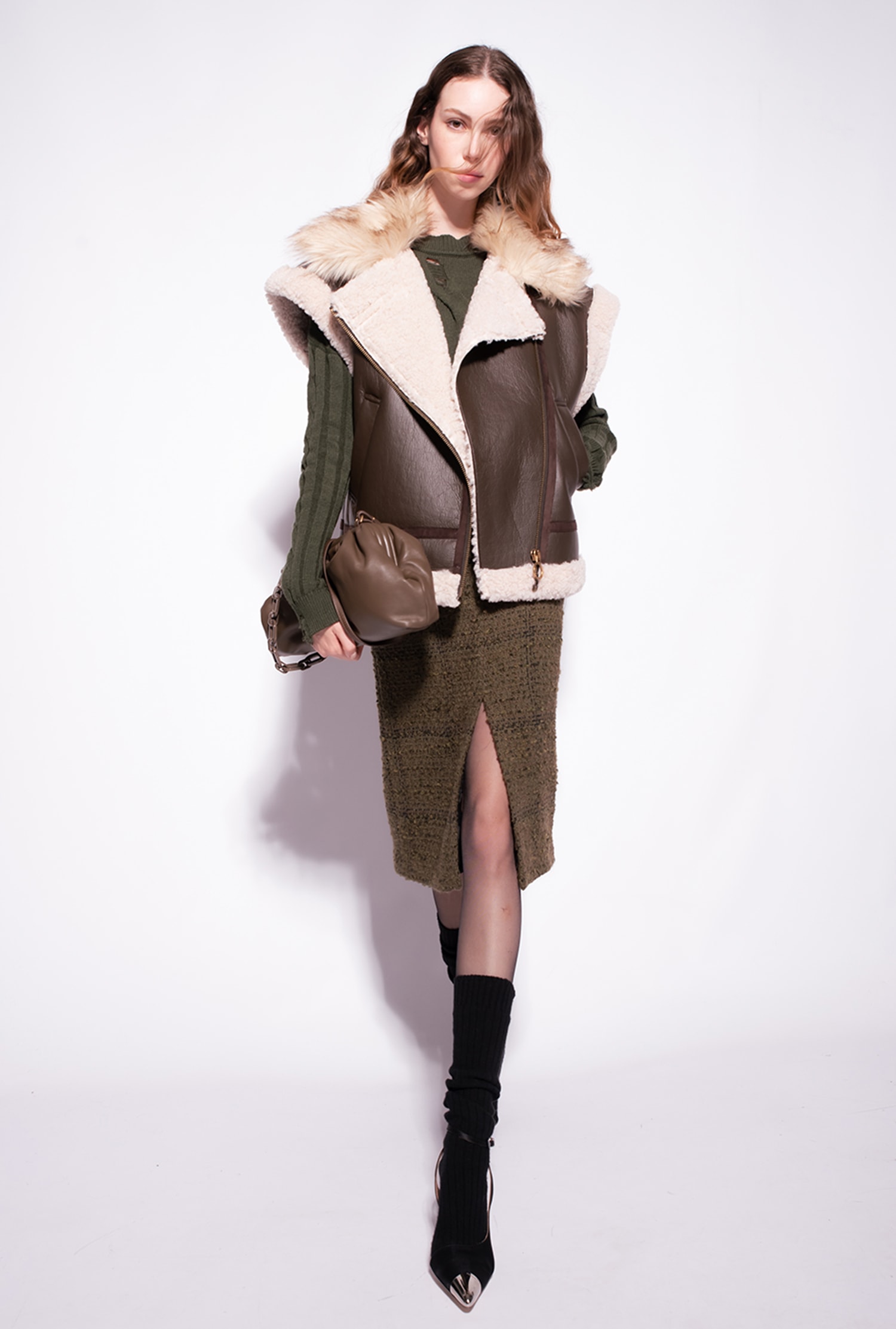 Used-look cable-knit pullover