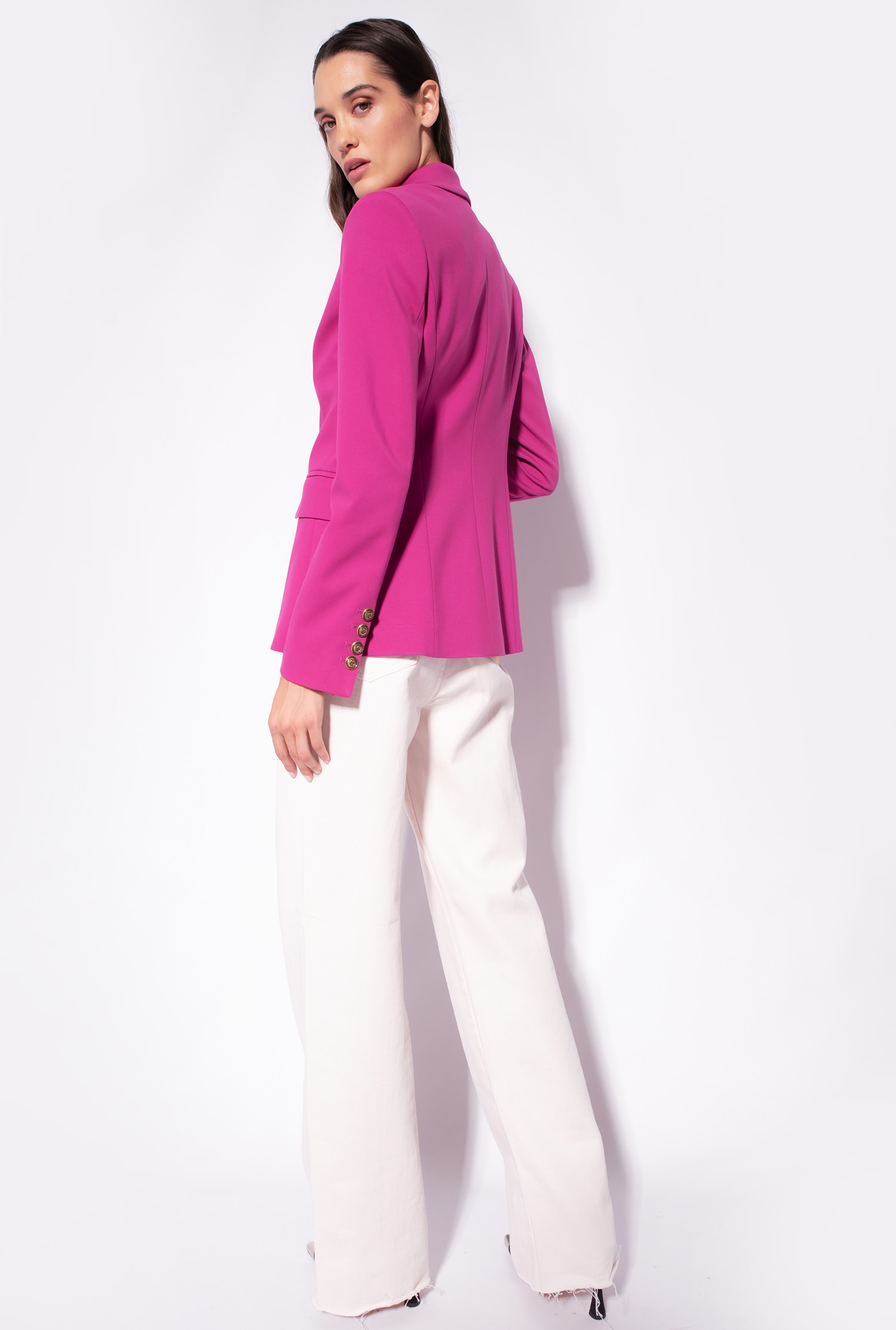 Single-breasted technical wool blazer