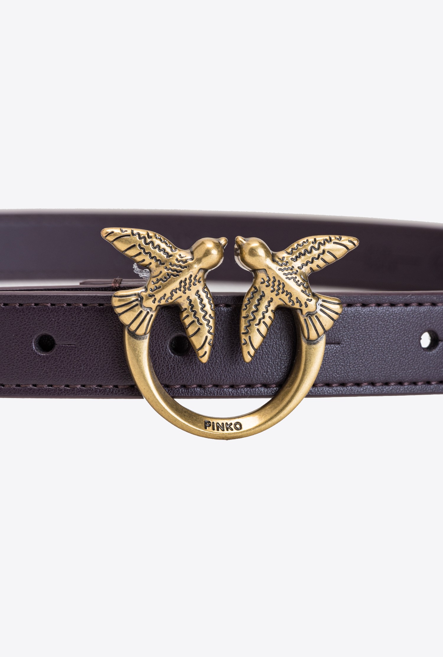 Love Birds thin leather belt
