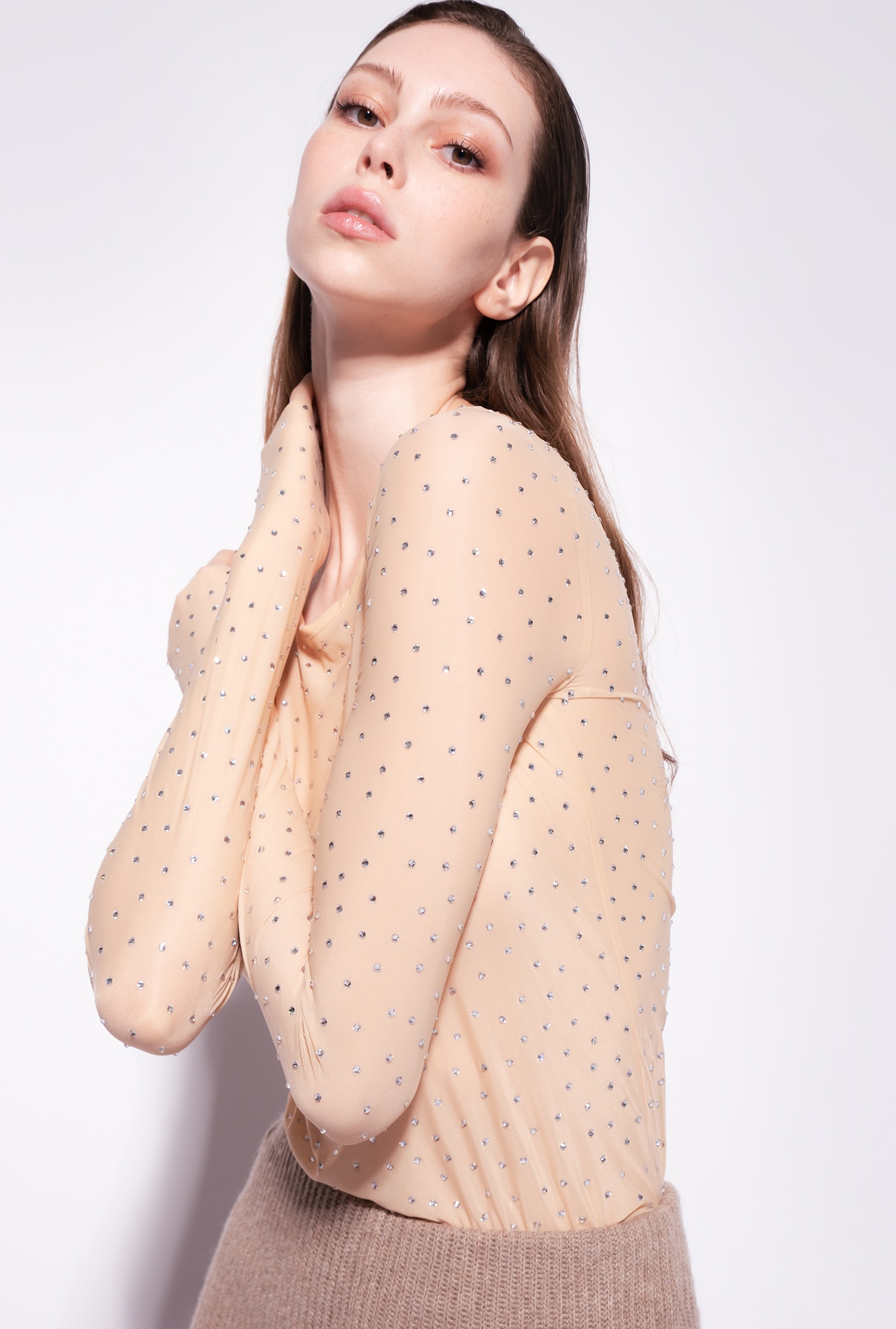 Fully rhinestoned sweater