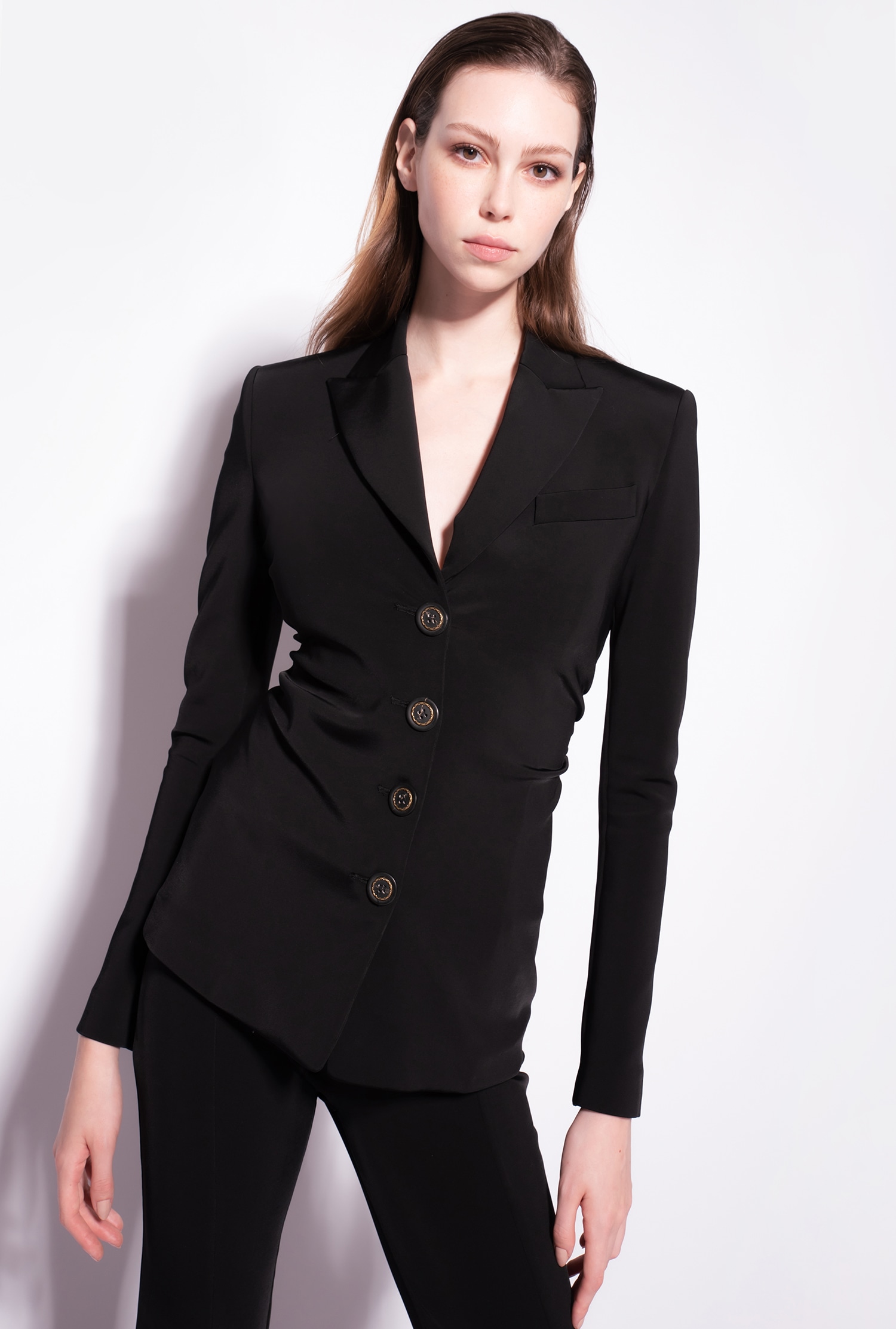 Slim-fit blazer in technical fabric