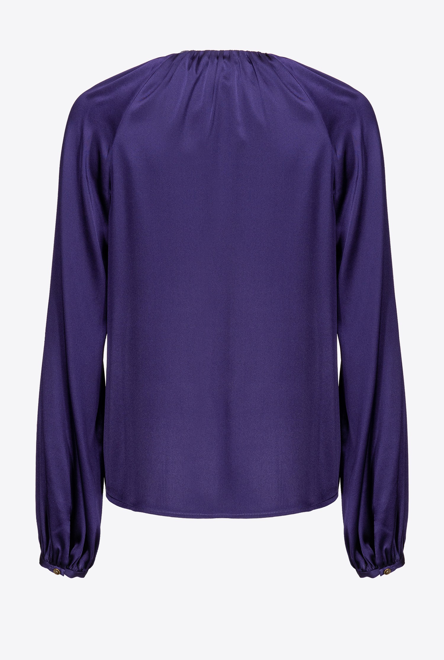 Long-sleeved stretch satin blouse