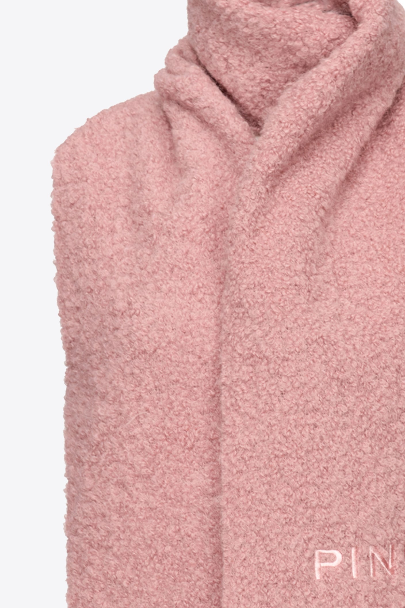 Bouclé fabric scarf with fringing