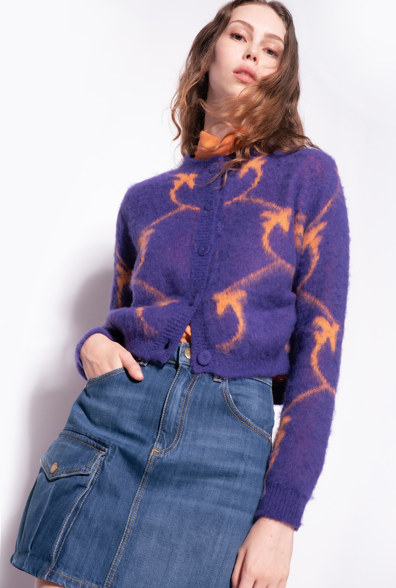 Cropped Monogram jacquard cardigan