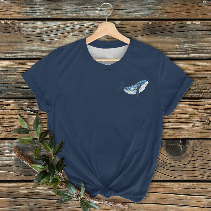 Starry Night Inspired Whale Print T-shirt
