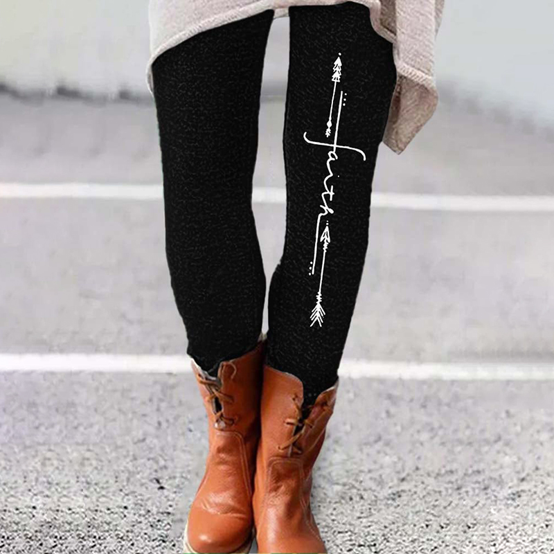 Women's Cross Faith Print Leggings