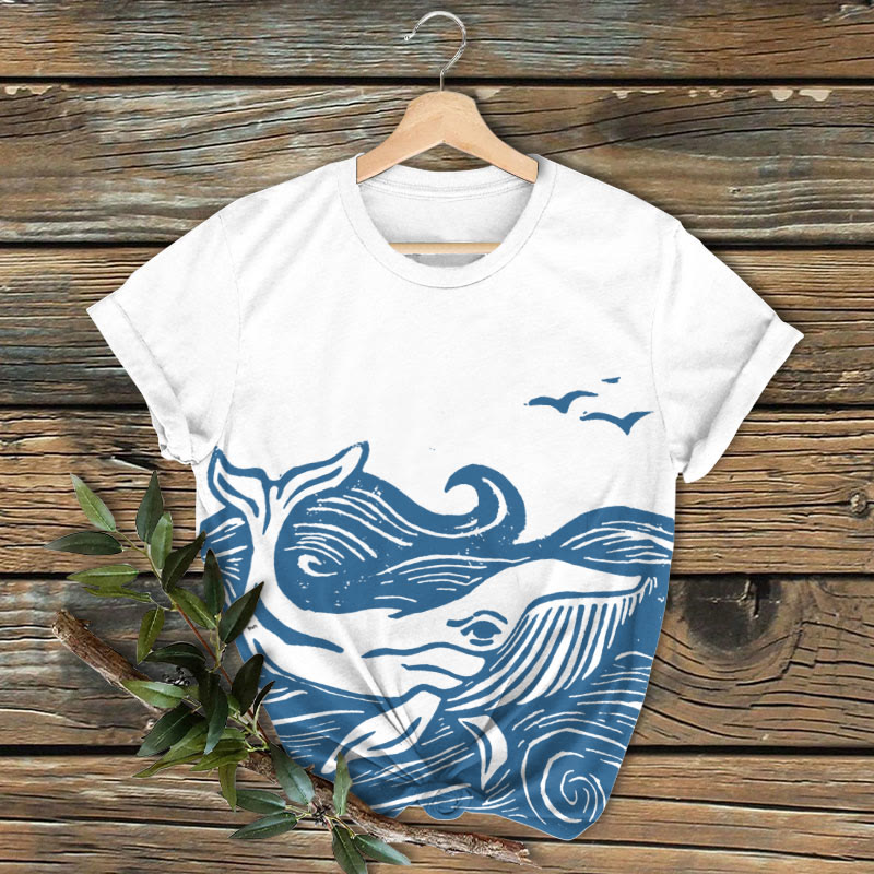 Whale In The Deep Ocean Art Print T-shirt