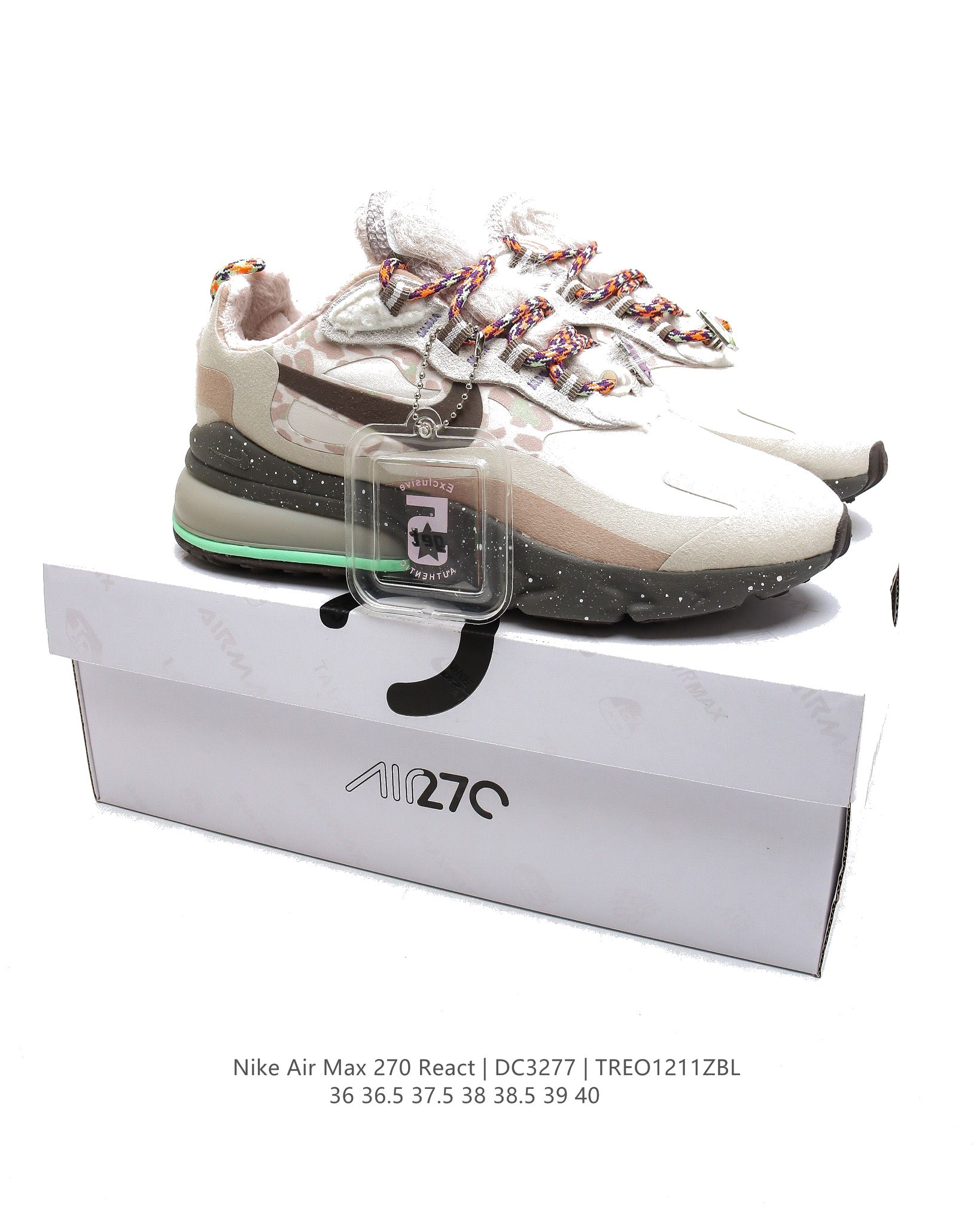 Nike Air Max 270 React SEBeige Orange Purple DC3276-101 Dames Schoenen-1