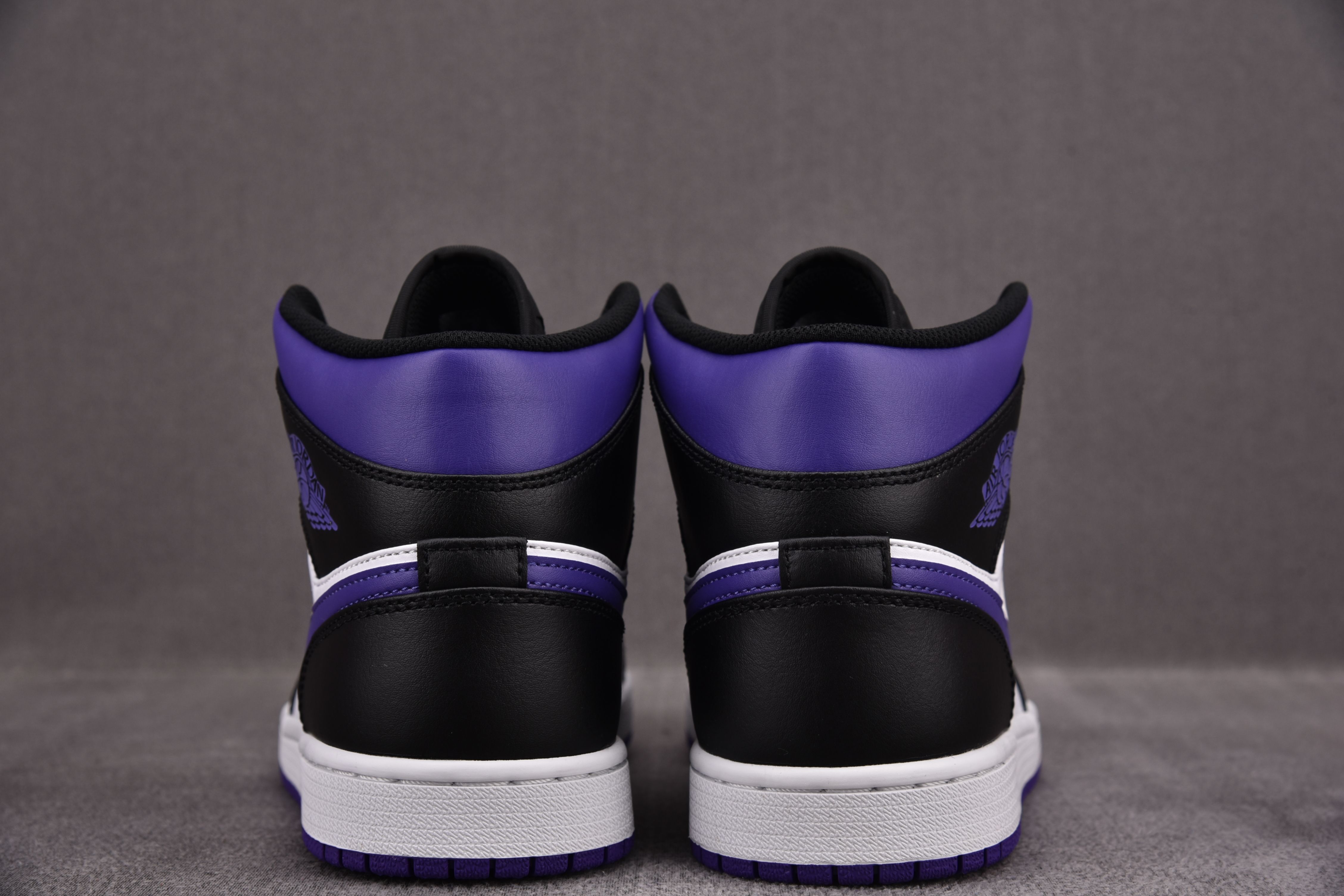 Jordan 1 Mid White Black Purple