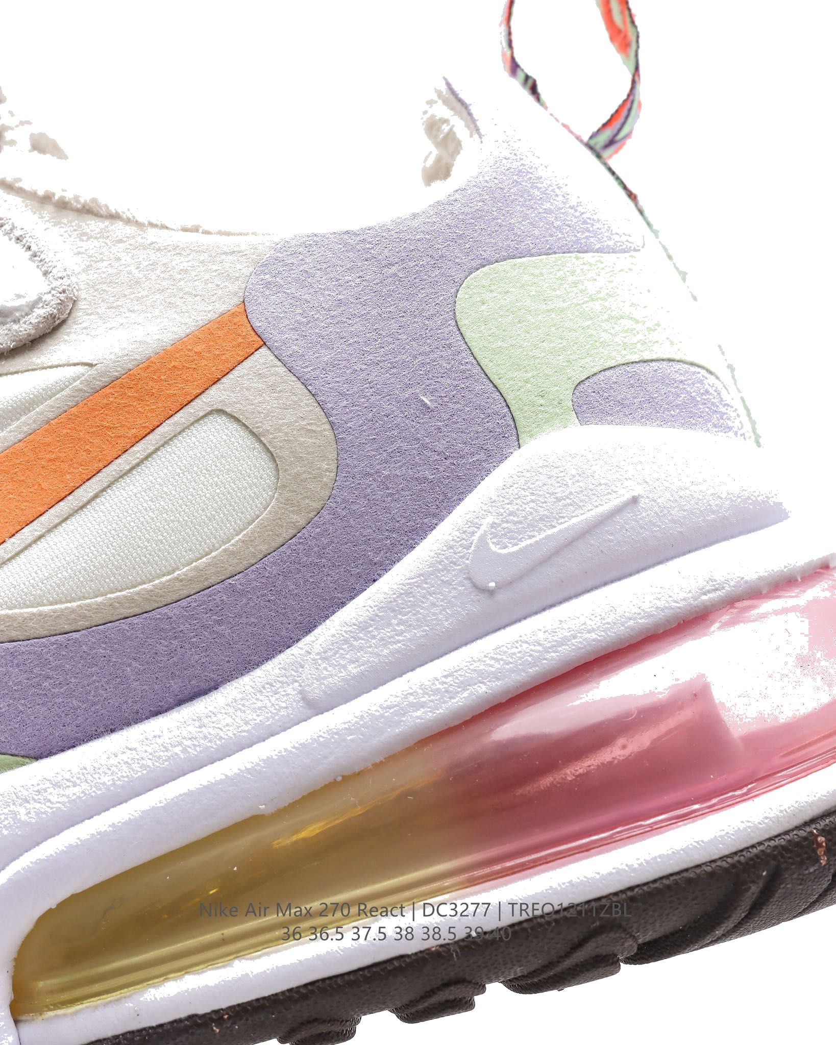 Nike Air Max 270 React SEBeige Orange Purple DC3276-101 Dames Schoenen
