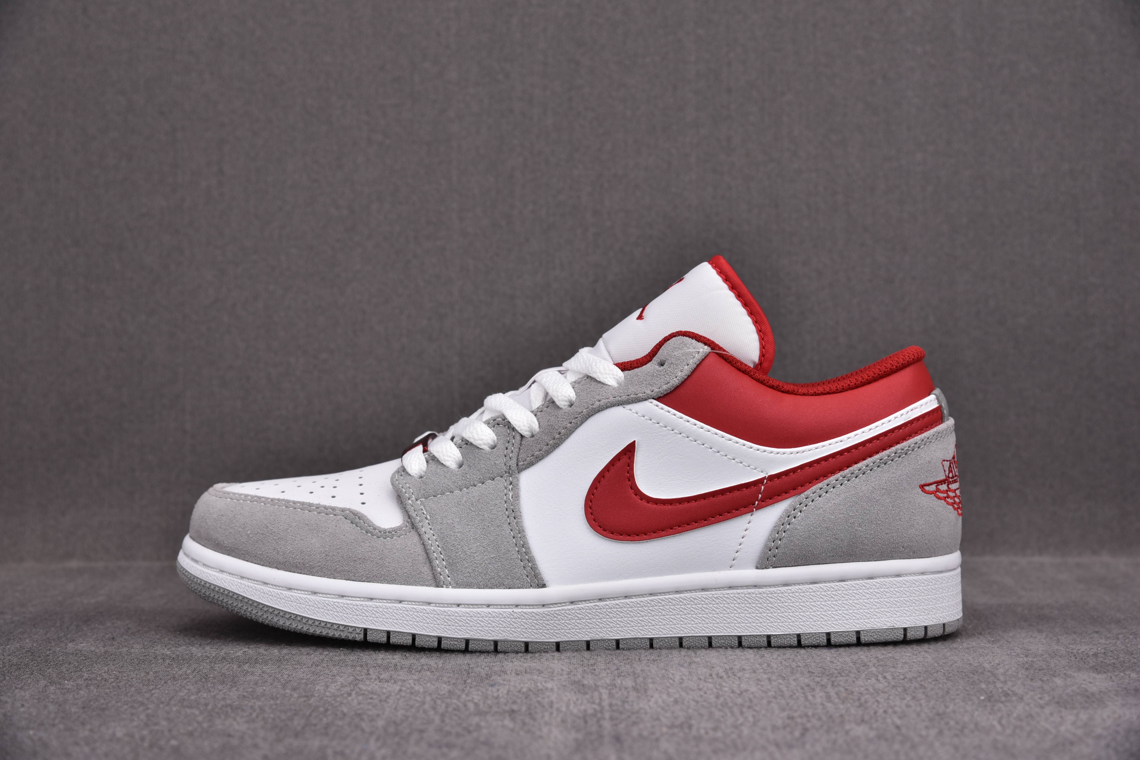 Jordan 1 Low SE Light Smoke Grey Gym Red