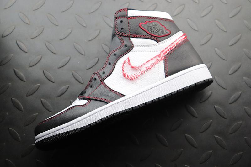 Jordan 1 Retro High Defiant White Black Gym Red