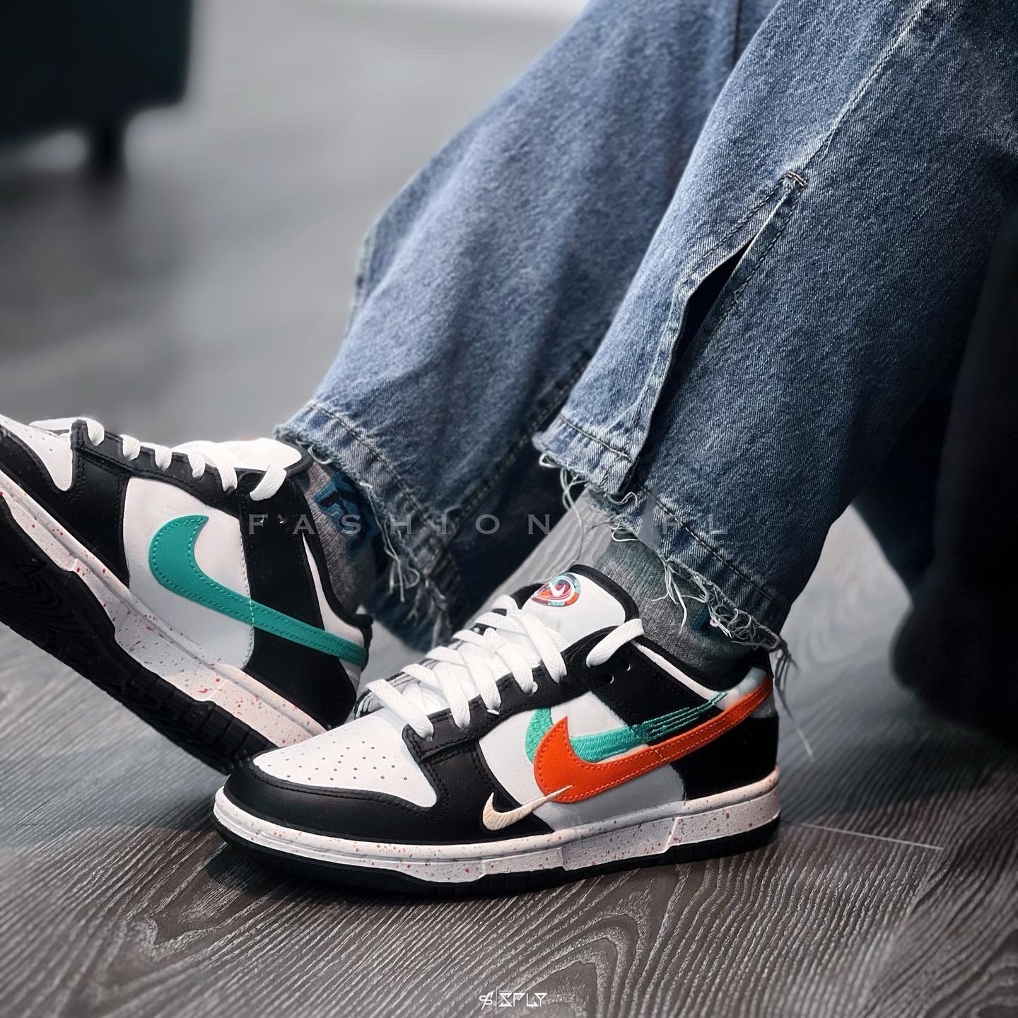 Nike Dunk Low Multiple Swooshes White Washed Teal (Women Size!!)