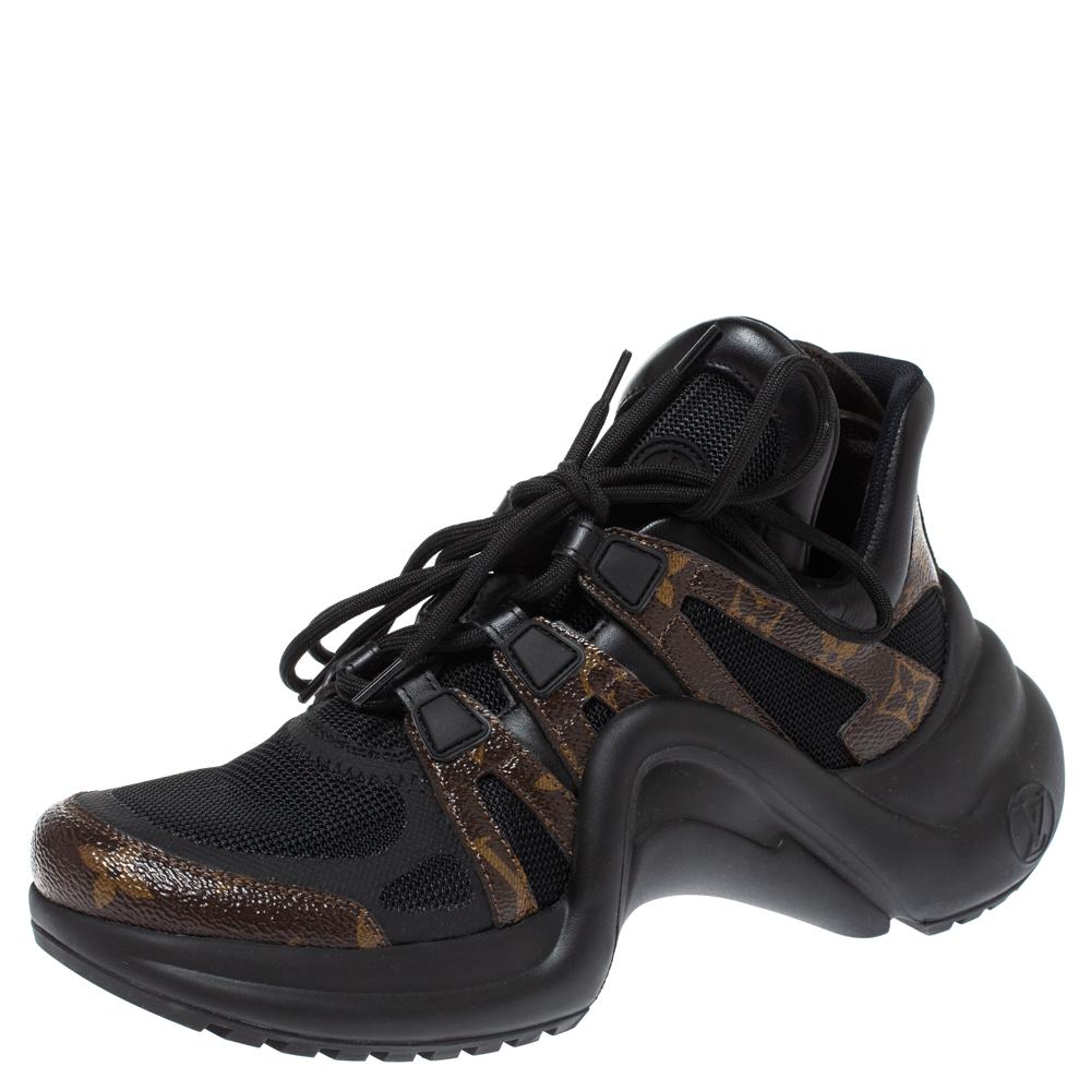 Louis Vuitton Black Monogram Canvas And Mesh LV Archlight Sneakers