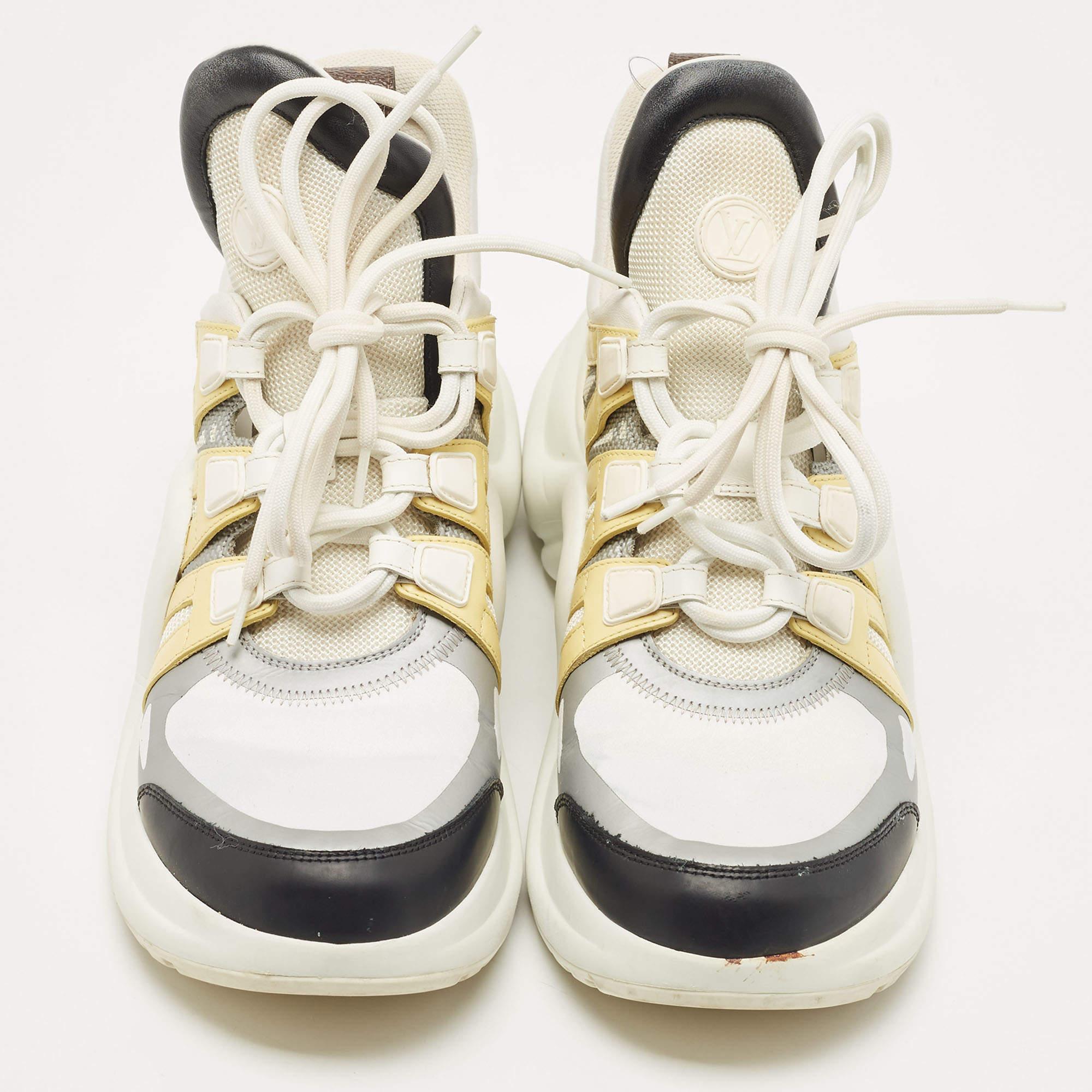 Louis Vuitton Multicolor Mesh and Leather Archlight Low Top Sneakers