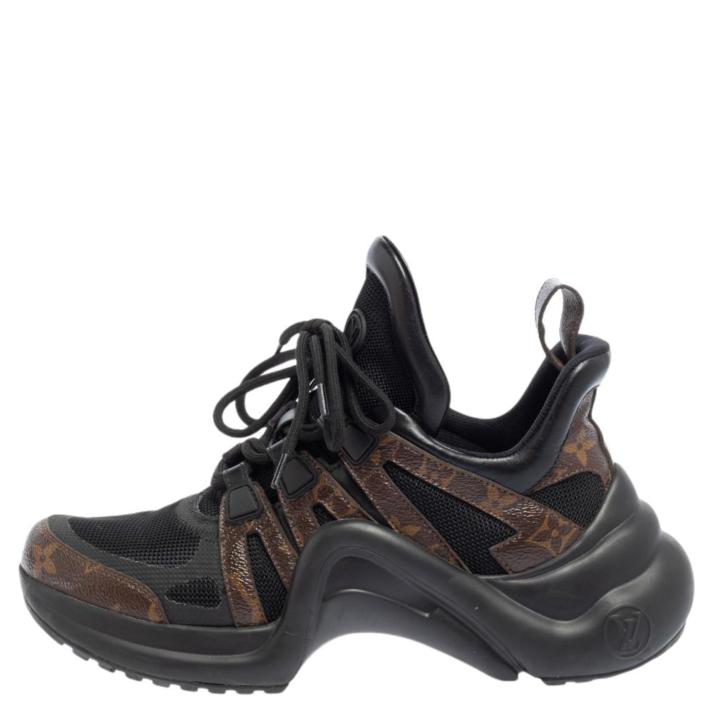 Louis Vuitton Black Monogram Canvas And Mesh LV Archlight Sneakers