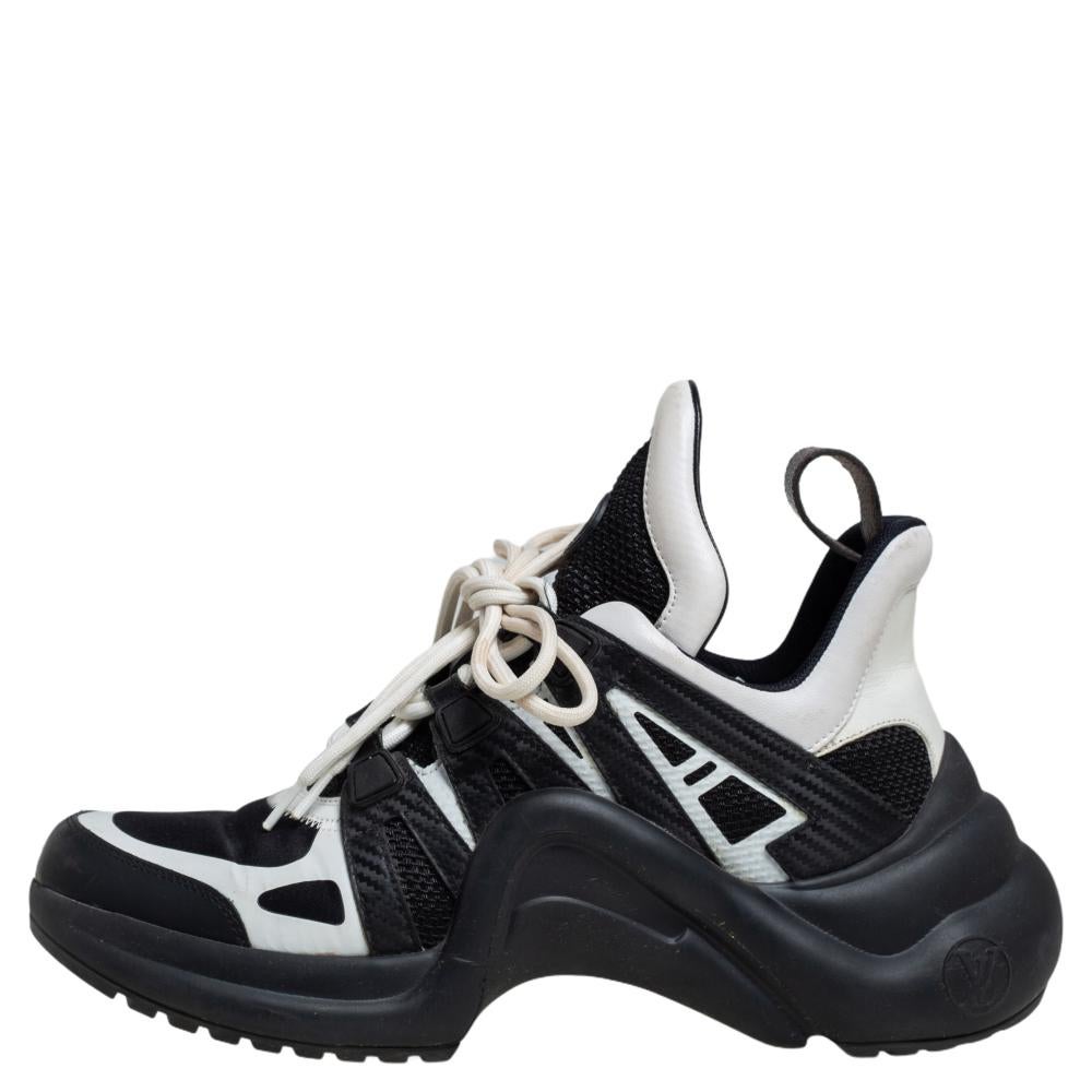 Louis Vuitton White/Black Leather And Mesh Archlight Sneakers