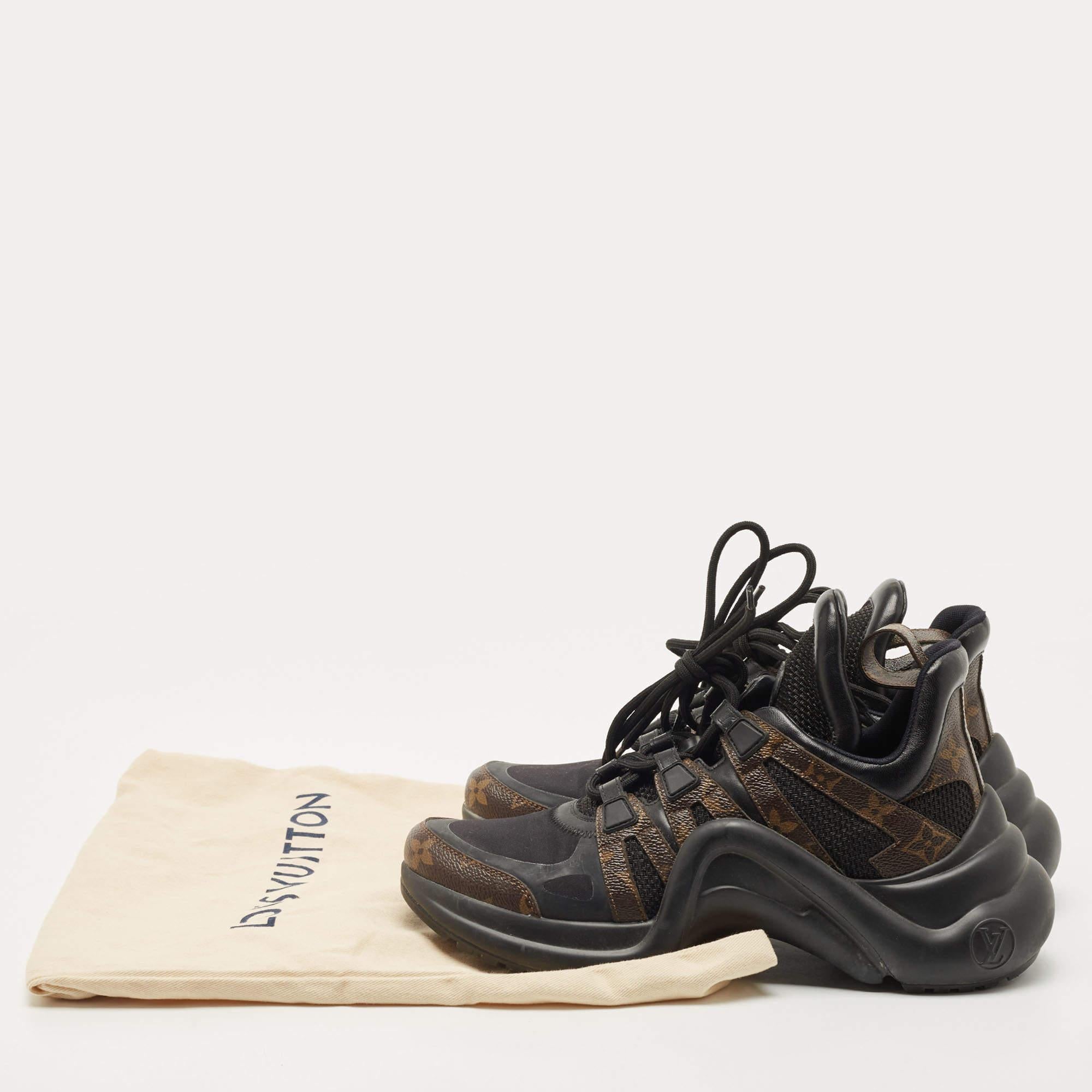 Louis Vuitton Brown/Black Canvas and Leather Archlight Sneakers