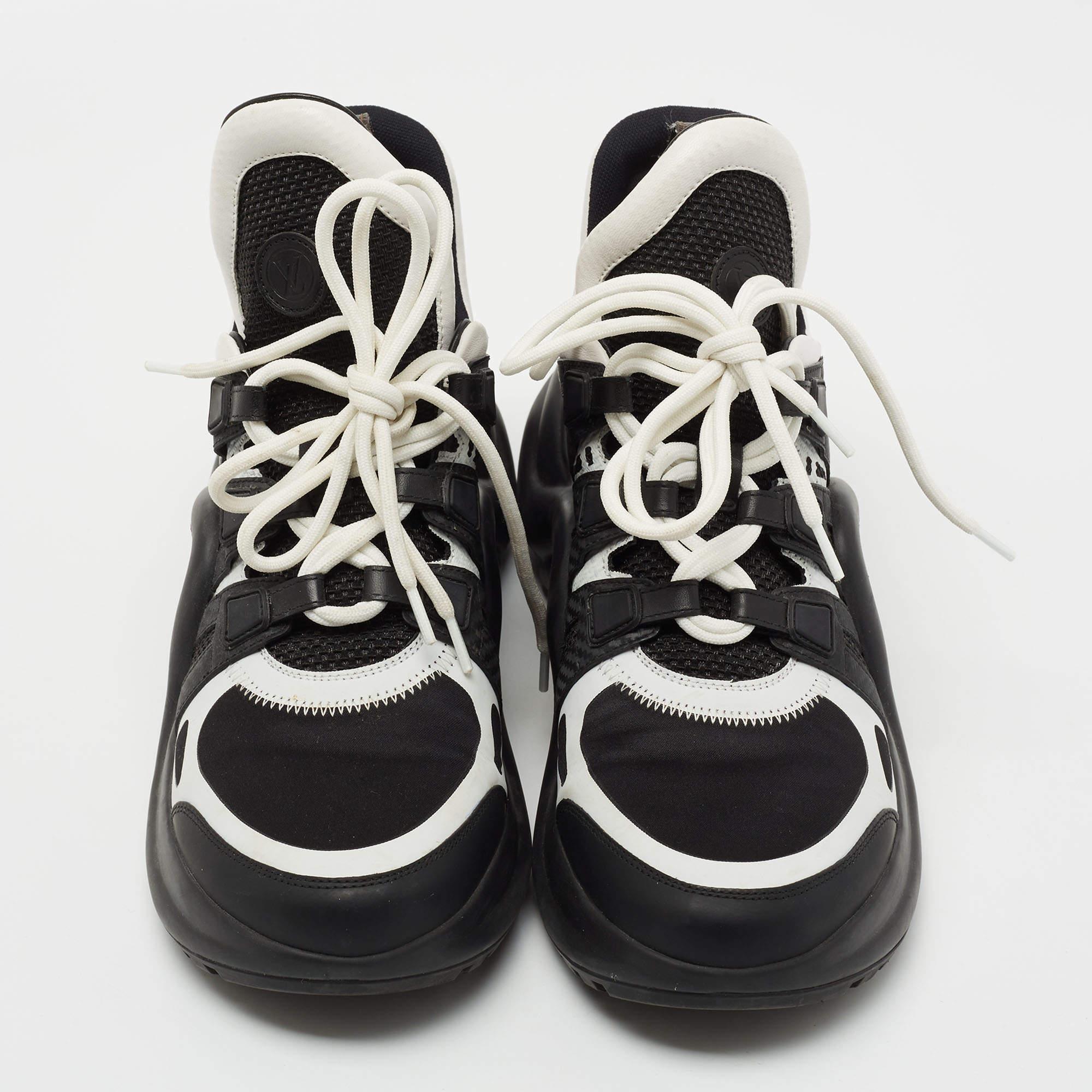 Louis Vuitton Black/White Mesh and Leather Archlight Sneakers