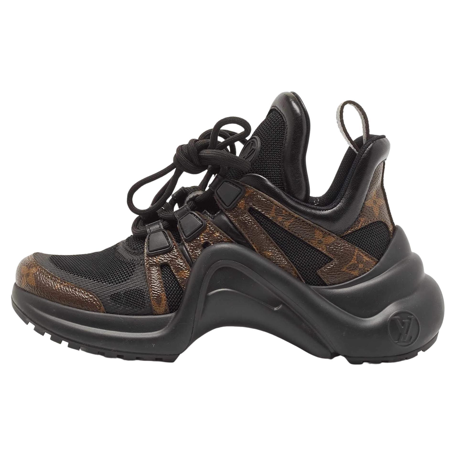 Louis Vuitton Black/Brown Monogram Canvas and Mesh Archlight Sneakers