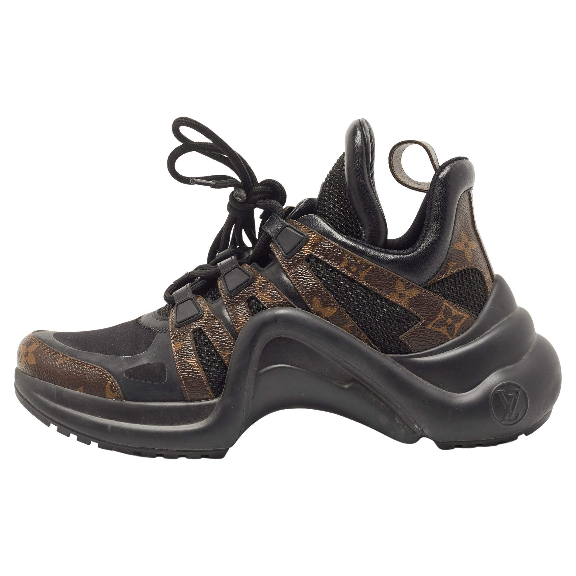 Louis Vuitton Brown/Black Canvas and Leather Archlight Sneakers