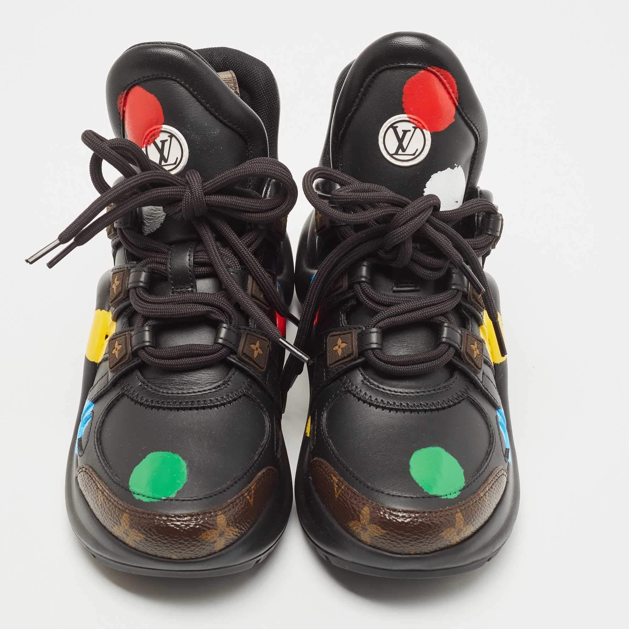 Louis Vuitton Black/Brown Monogram Canvas and Leather Archlight Sneakers