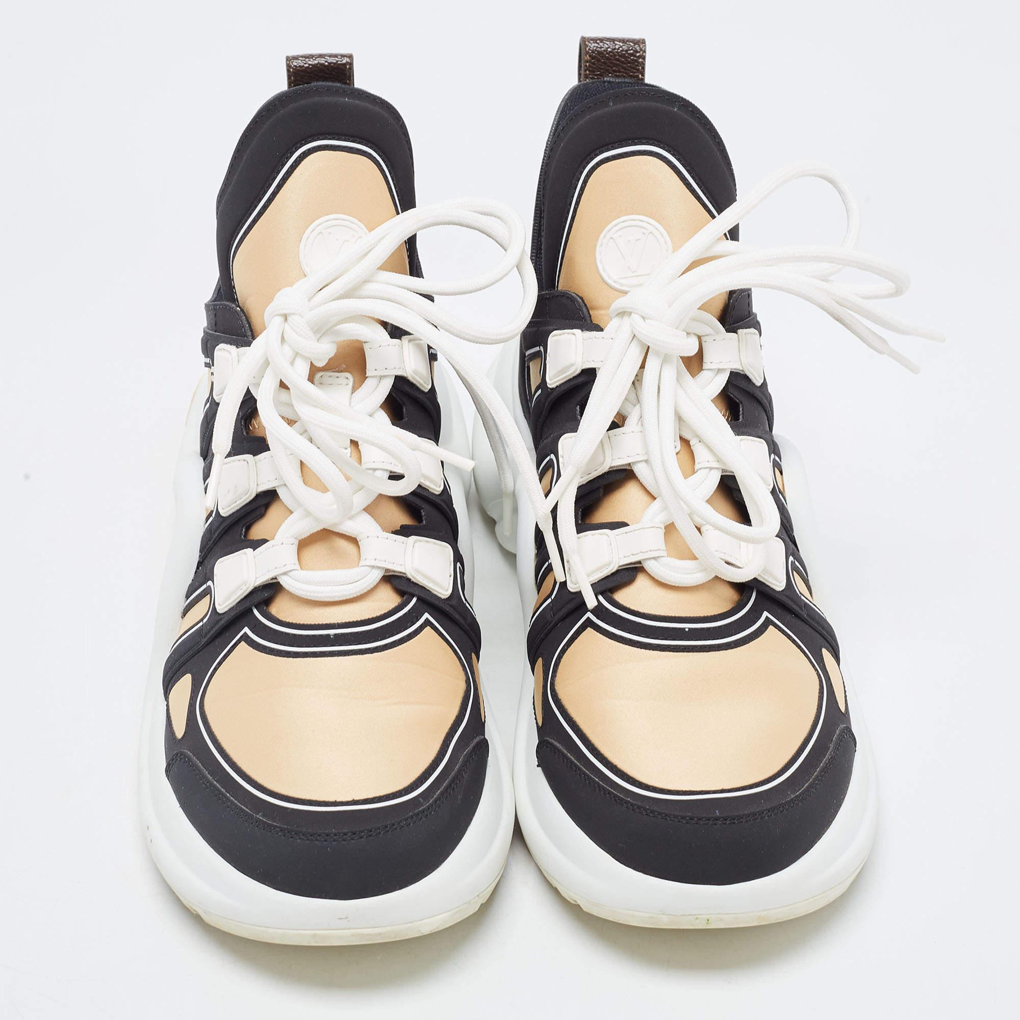 Louis Vuitton Brown/Black Nylon and Leather Archlight Sneakers