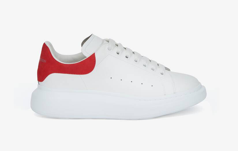 Alexander McQueen Men's Oversized Sneaker in White/lust Red