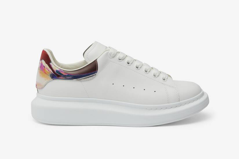 Alexander McQueen Men's Oversized Sneaker in White/multicolor