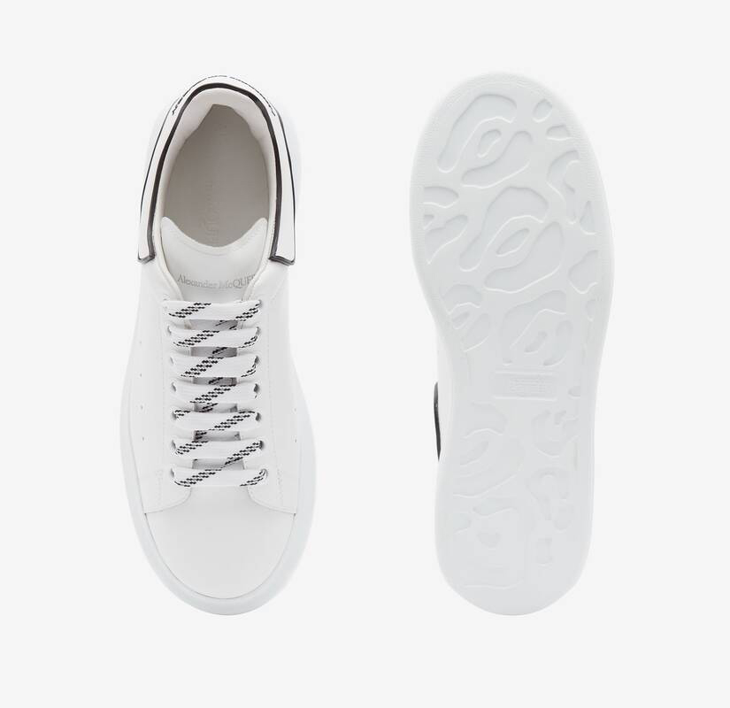 Alexander McQueen Men's Oversized Sneaker in White/black