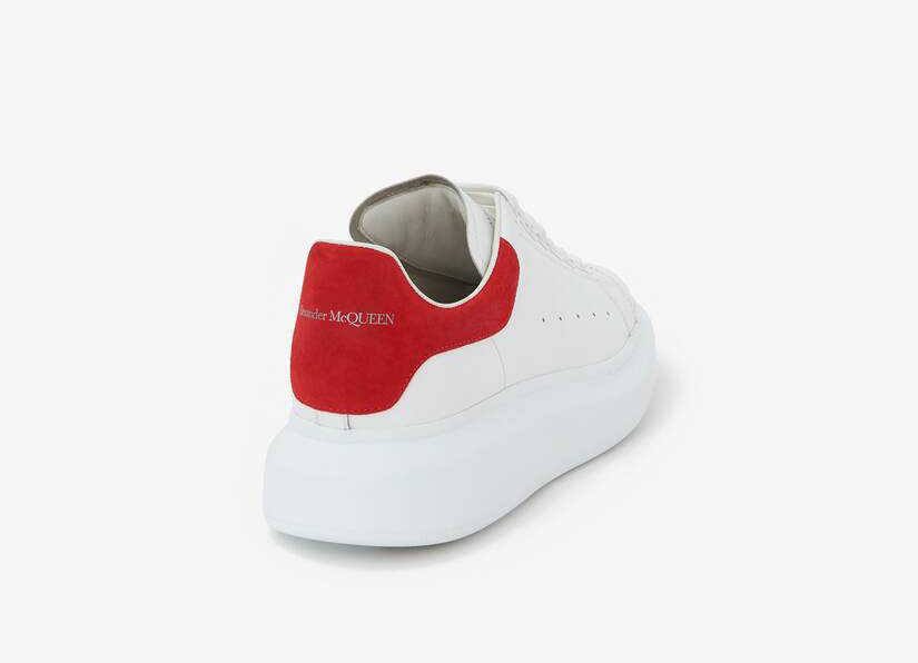Alexander McQueen Men's Oversized Sneaker in White/lust Red