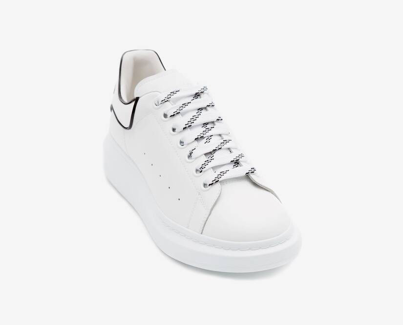Alexander McQueen Men's Oversized Sneaker in White/black