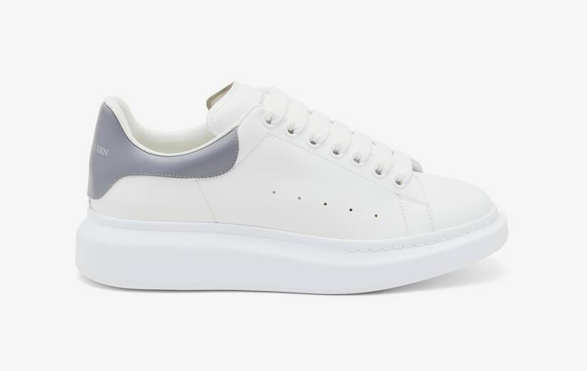Alexander McQueen Men's Oversized Sneaker in White/grey