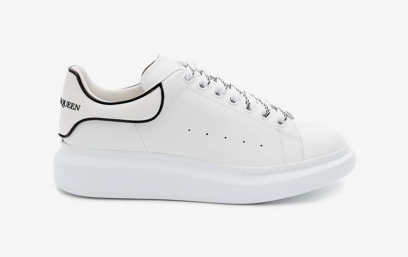 Alexander McQueen Men's Oversized Sneaker in White/black