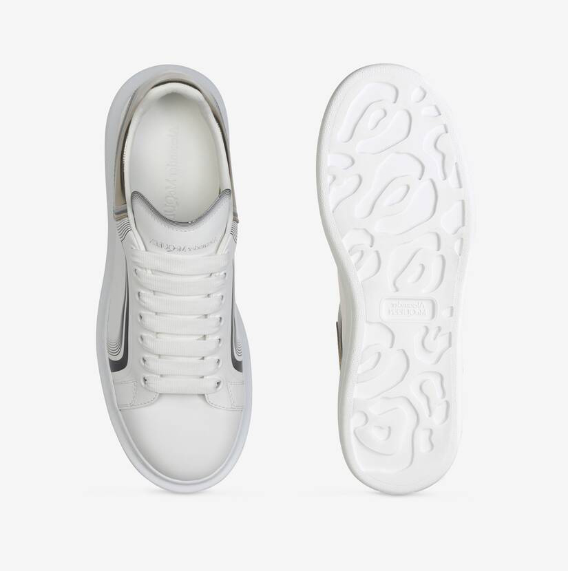 Alexander McQueen Men's Oversized Sneaker in White/vanilla/black