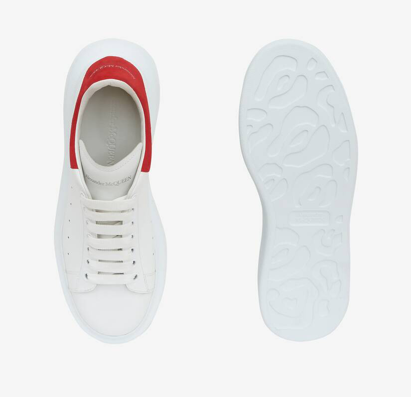 Alexander McQueen Men's Oversized Sneaker in White/lust Red