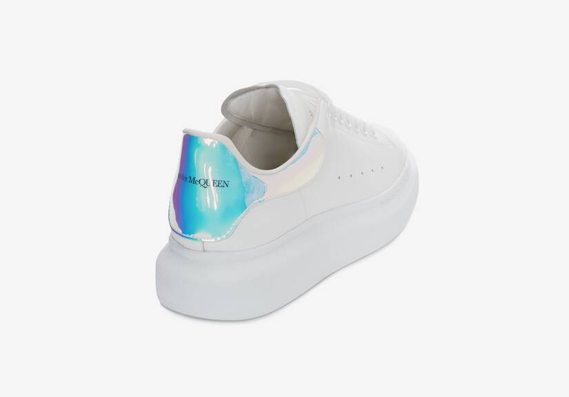 Alexander McQueen Men's Oversized Sneaker in White/shock Pink