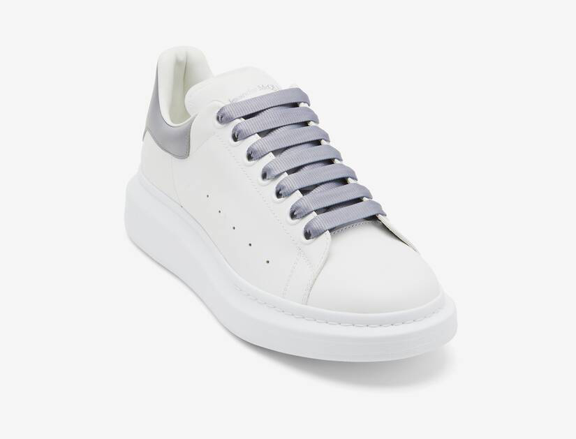 Alexander McQueen Men's Oversized Sneaker in White/grey