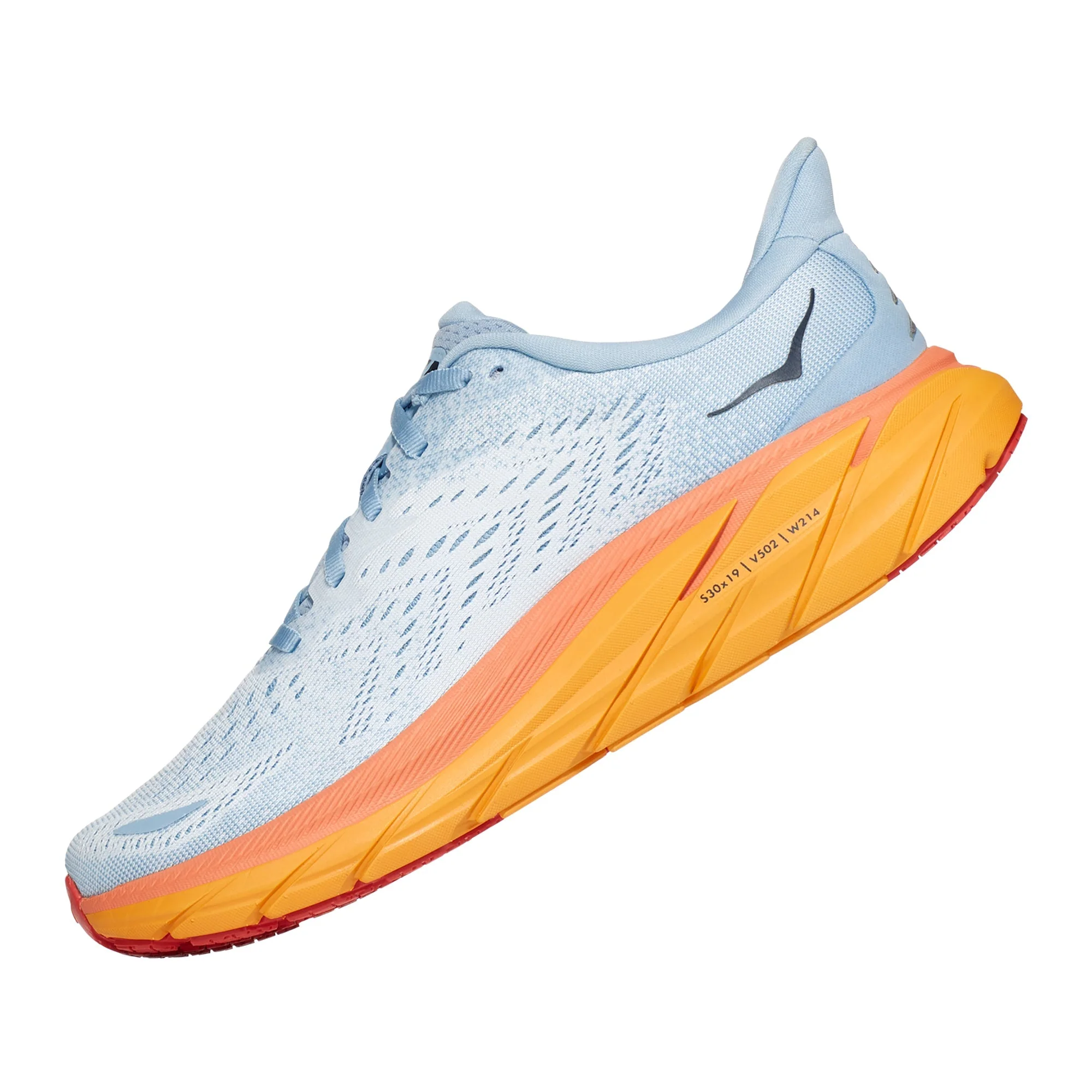Clifton 8 -  Light Blue/Orange (HOKA er litt liten – ta en størrelse opp.)